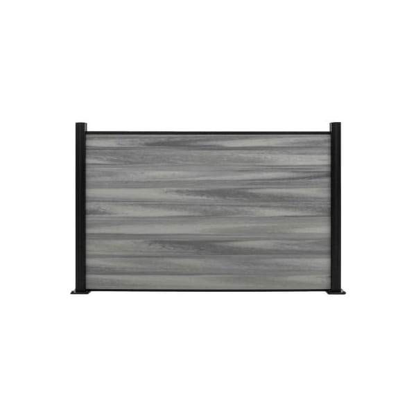 Jewett Cameron Companies Full Composite 6'Wx 4'H Oxford Grey Aluminum/Composite Horizontal Fence- Starter Section-SURFACE MT EF US2204 - main